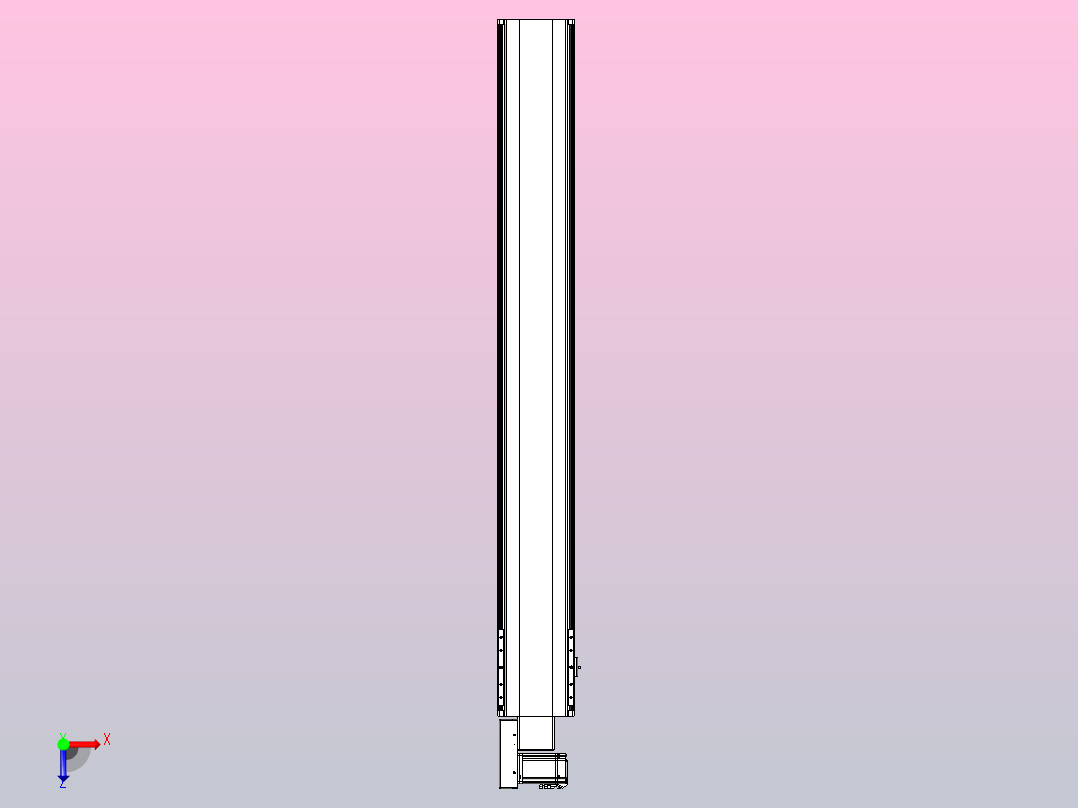 皮带直线轴半封闭可选导轨TPA-HNB-202D-140-L1500-ML-Y-P75-N3俯视图