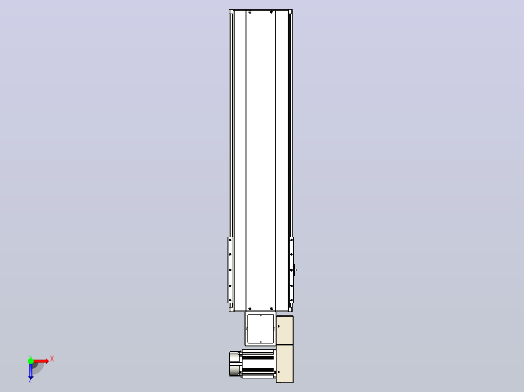 皮带直线轴半封闭可选导轨TPA-HNB-220D-176-L650-MR-C-P1K-N3俯视图