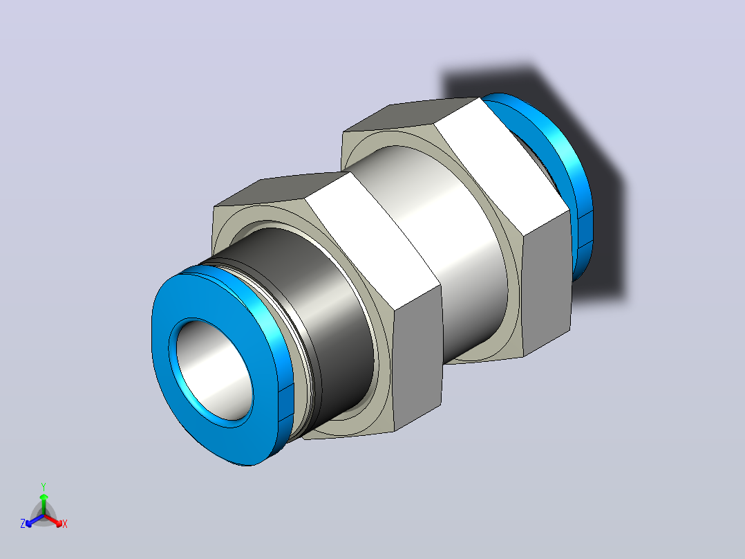 快插接头QSMS-6正等轴测图