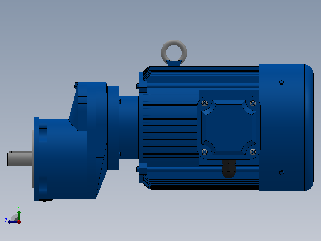 RXF67法兰轴伸式安装斜齿轮减速机RX67-Y4-4P-112M-M1-0°-Φ160右视图