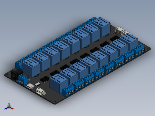 XL9535 i2C 16ch 继电器模块”正等轴测缩略图