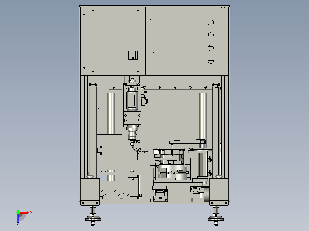 自动锁螺丝机（真空吸取螺丝上料）3D模型俯视图
