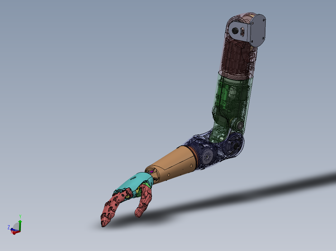 仿生机械手机器人手臂手掌3D