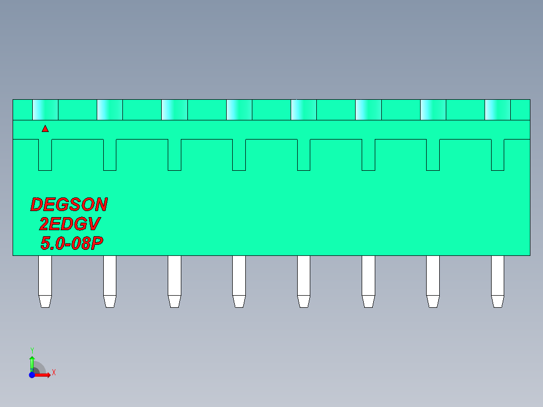 DEGSON 2EDG 系列 5.0mm 可插拔接线端子组-2EDGV-5.0-08P-14-00AH前视图