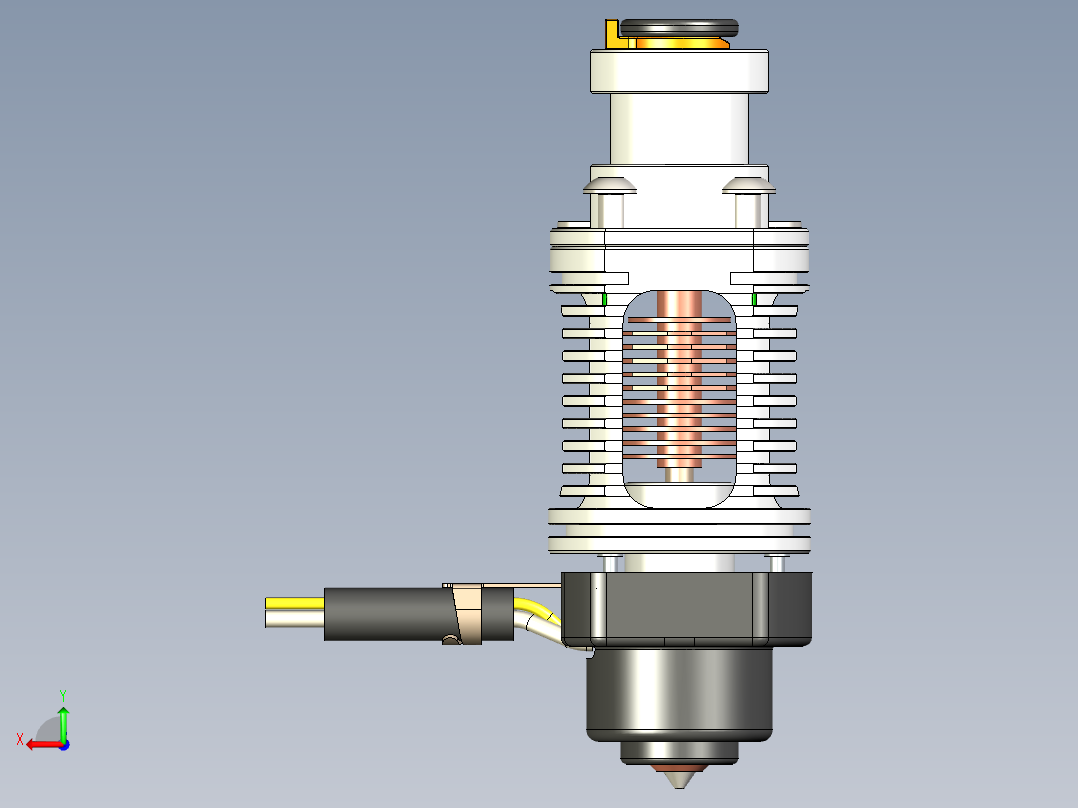 挤出机热端后视图