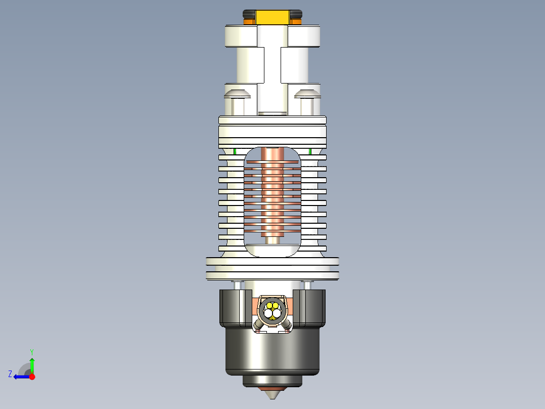 挤出机热端右视图