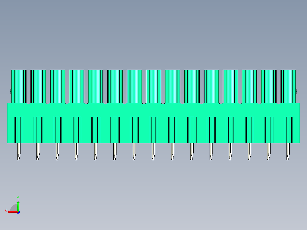 DEGSON 15EDG 系列 3.81mm 插拔式接线端子-15EDGB-3.81-15P-14-00AH后视图