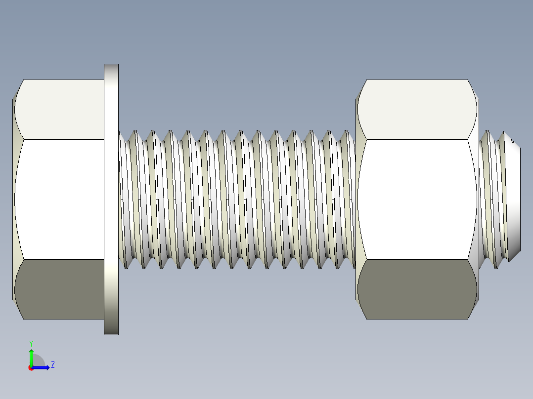 螺栓和六角螺母-7 8 - 9 UNC左视图