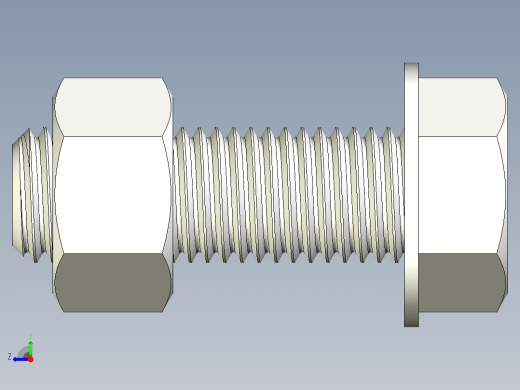 螺栓和六角螺母-7 8 - 9 UNC右视缩略图