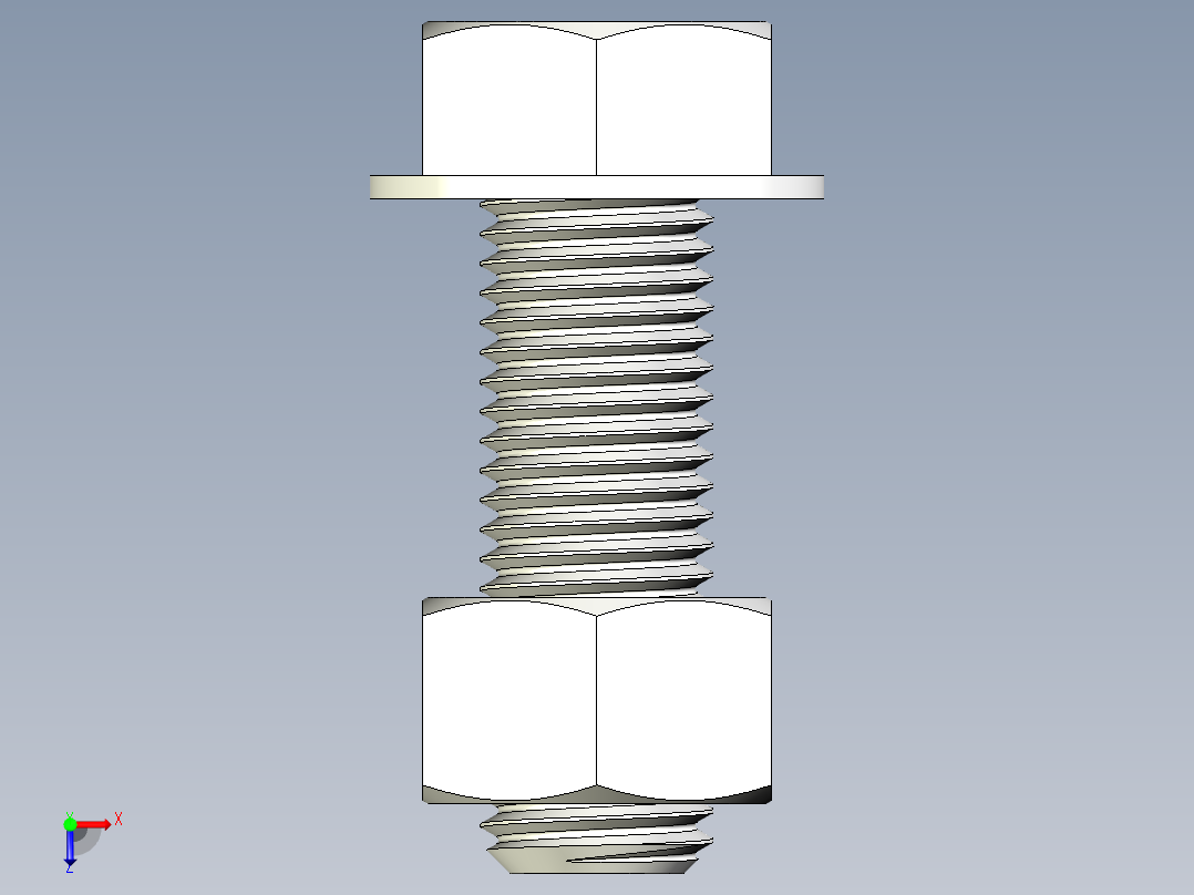 螺栓和六角螺母-7 8 - 9 UNC俯视图