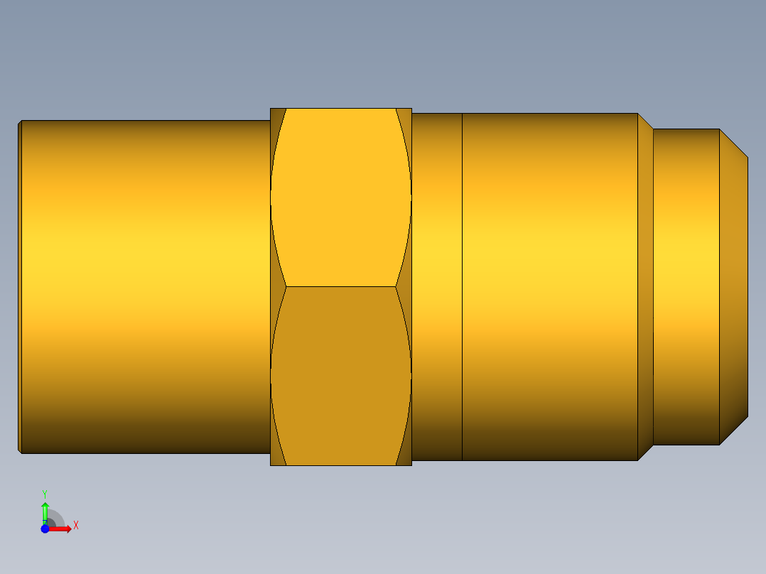 扩口式工业通用硬管接头Flare To Solder 43F-12-14前视图
