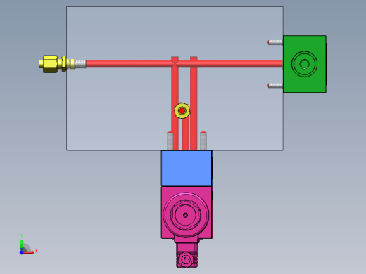 液压阀块模型前视缩略图