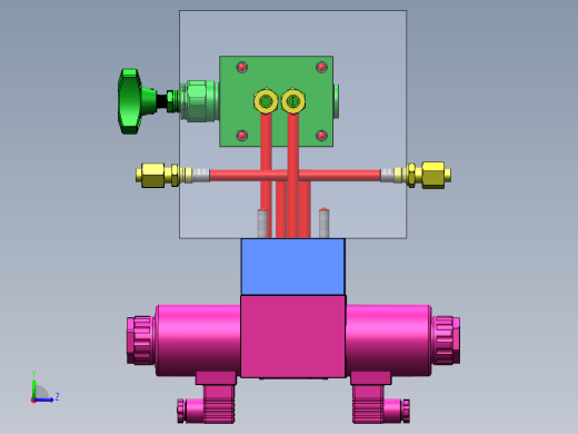 液压阀块模型左视缩略图