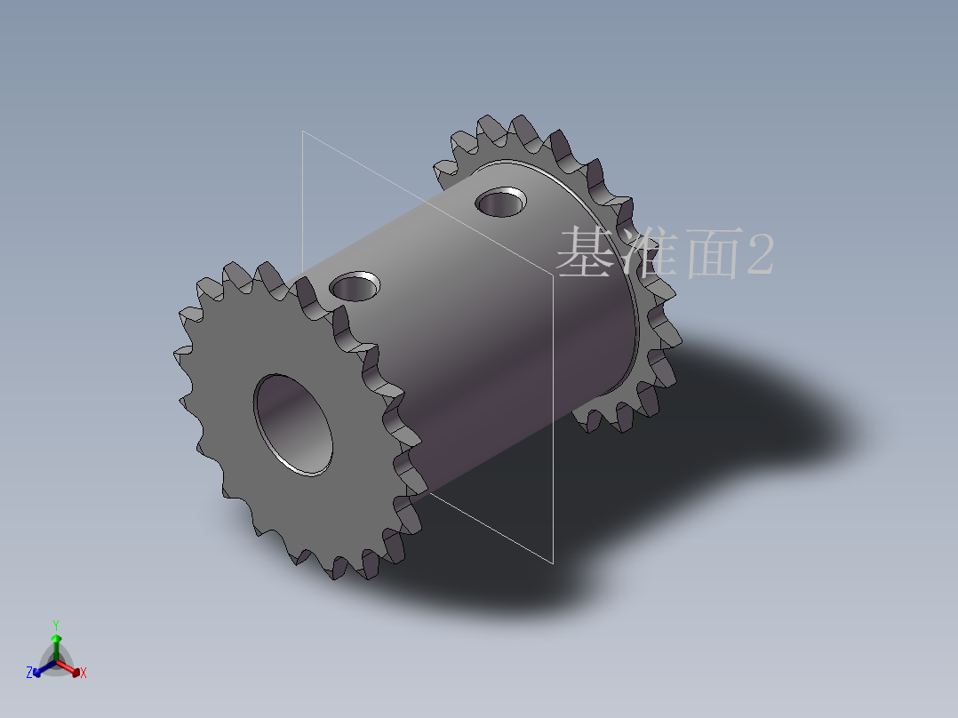 S25 双联推动链轮正等轴测图