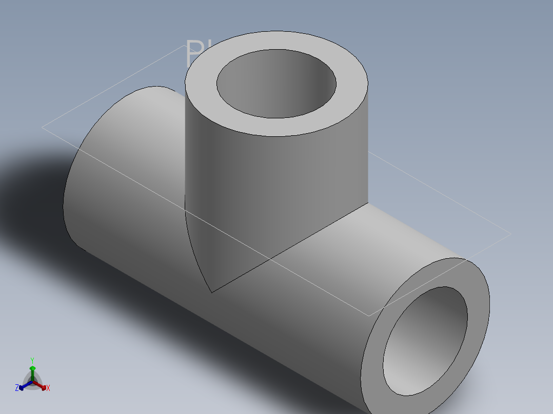 聚氯乙烯三通件主视图