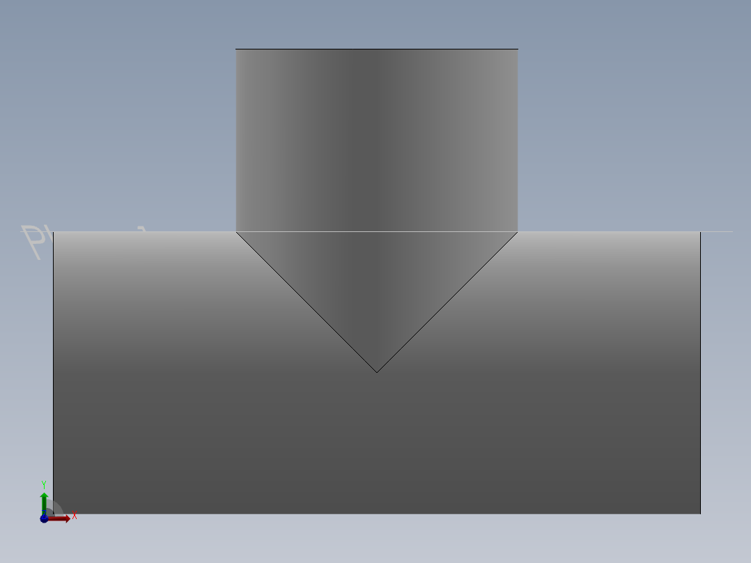 聚氯乙烯三通件前视图