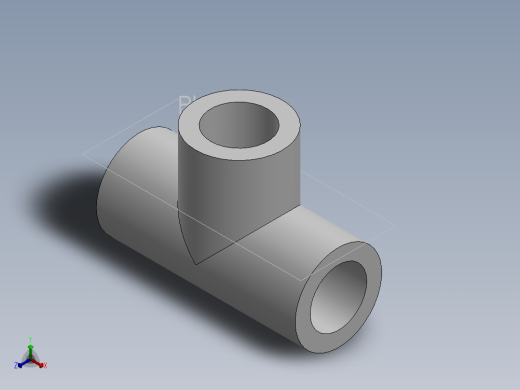 聚氯乙烯三通件正等轴测缩略图
