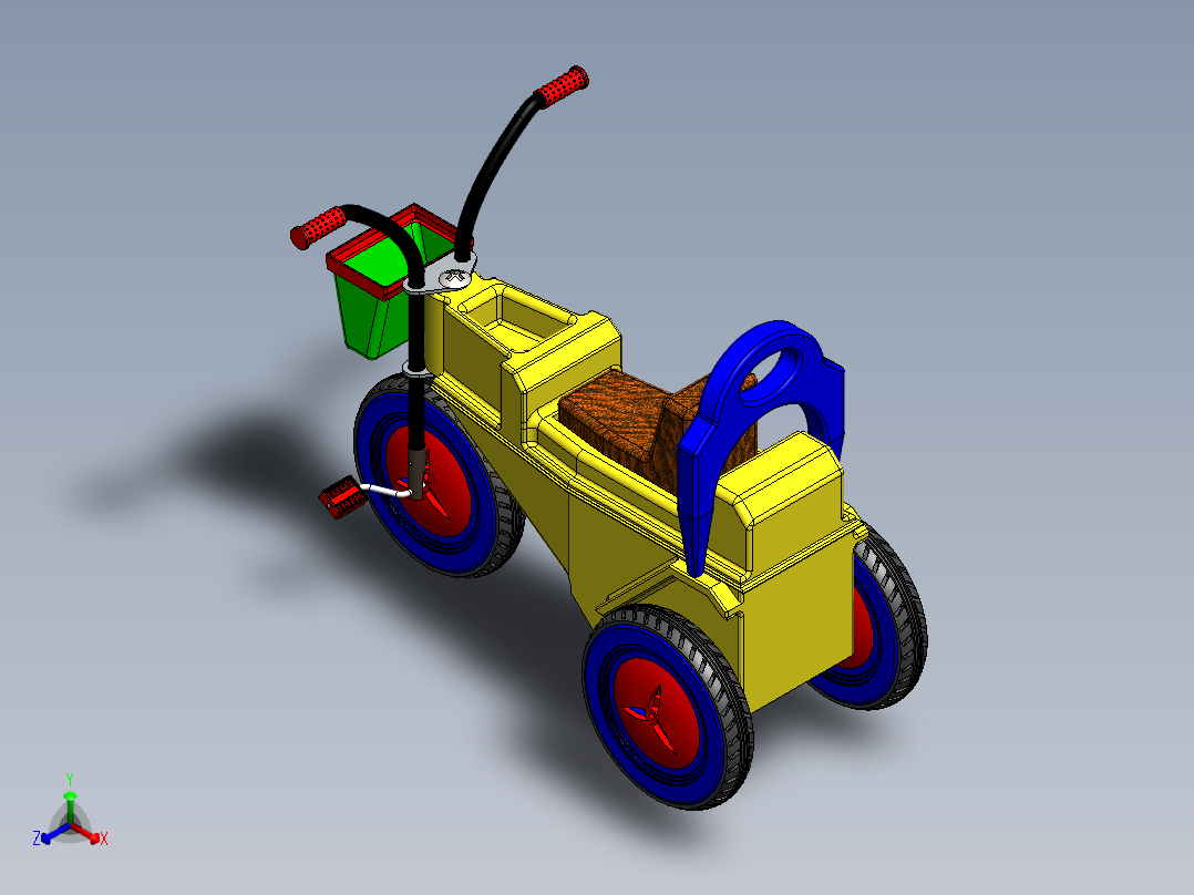 儿童三轮车-5--sw正等轴测图