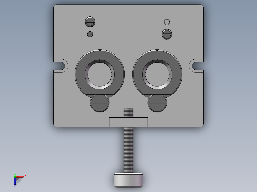 前钢板弹簧吊耳加工工艺及钻2-25孔夹具设计含三维SW二维说明书俯视图
