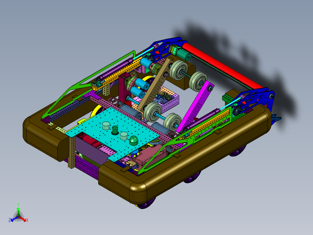 工程训练低经济智能物流搬运小车正等轴测图