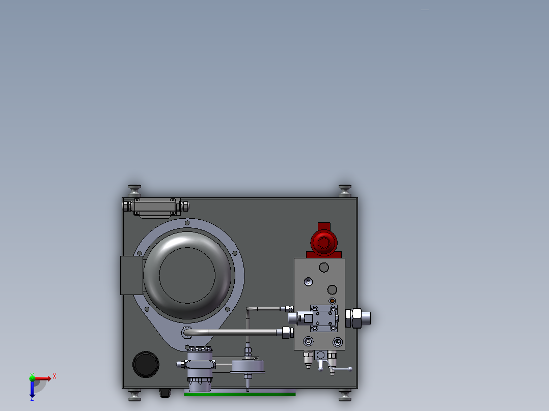 自重闸阀液压站俯视图
