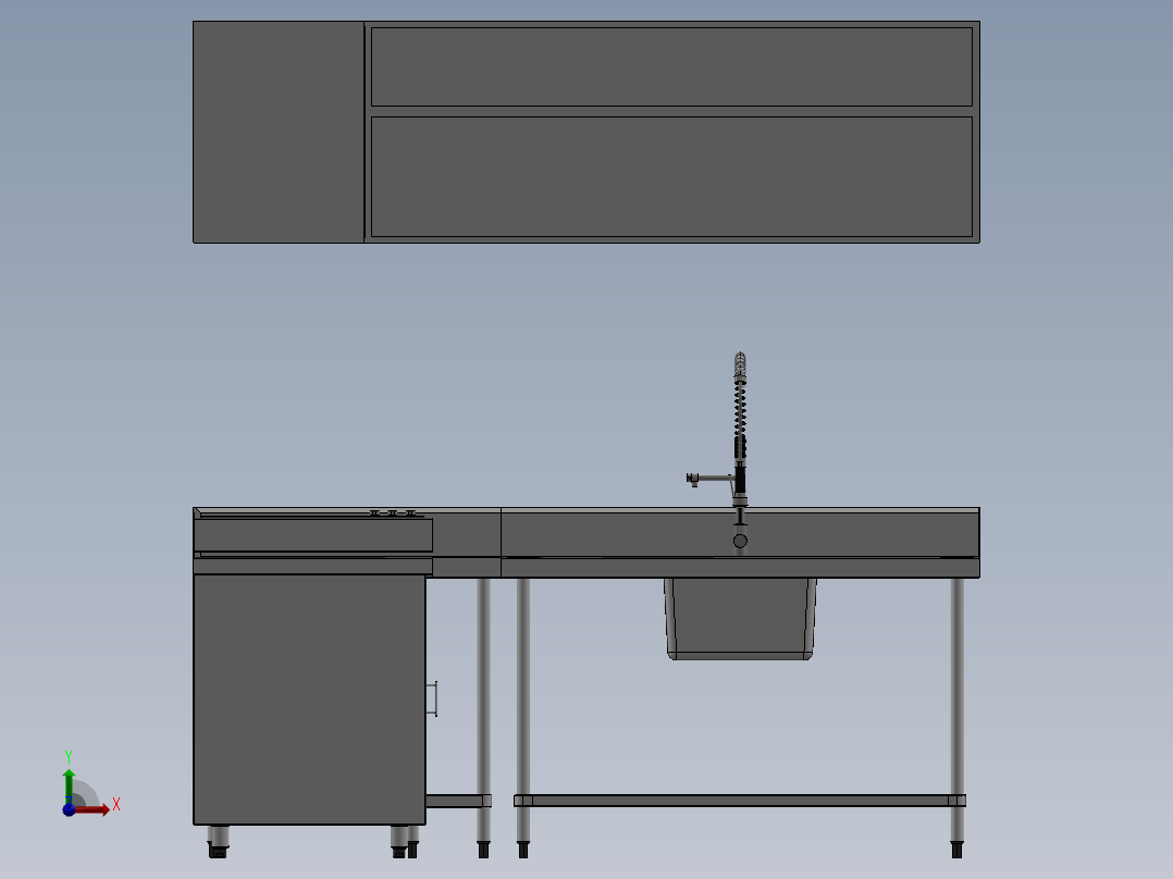 水槽、不锈钢水槽(11)前视图