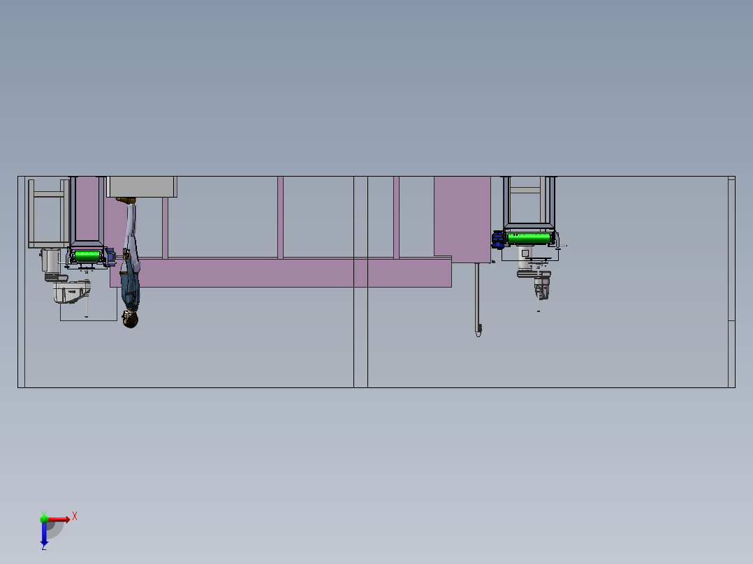 塑料罩壳高压清洗自动上下sw22可编辑俯视图