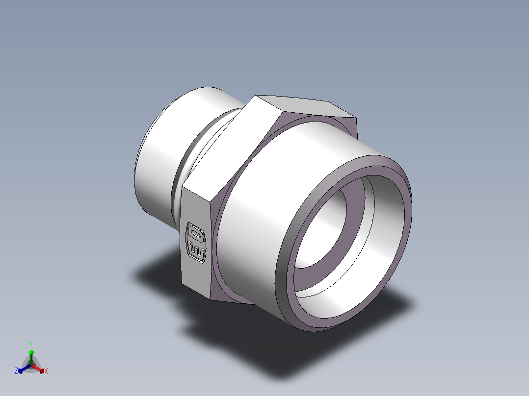 美制O圈密封接头、1CO-30-10正等轴测图