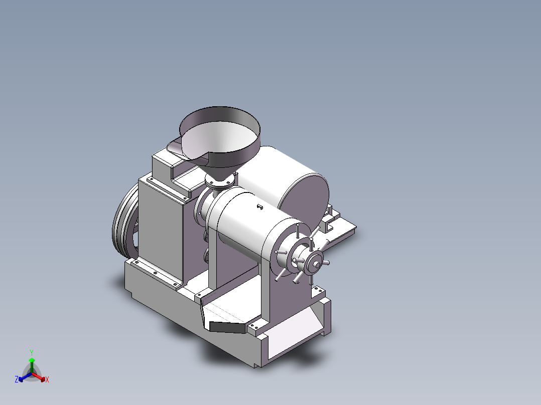 农用榨油机正等轴测图