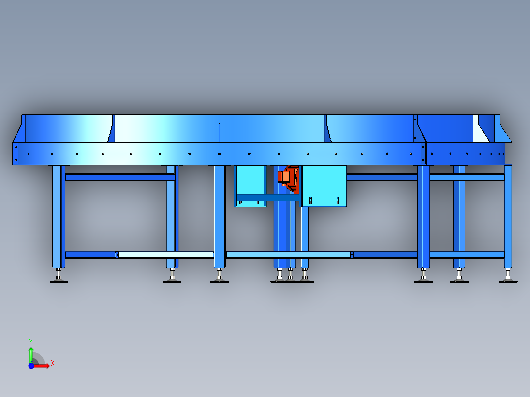 180度滚筒输送前视图