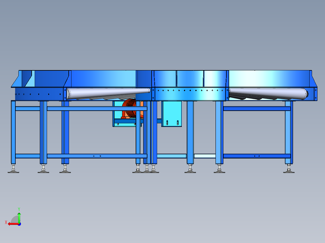180度滚筒输送后视图