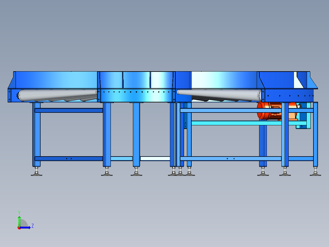 180度滚筒输送左视图