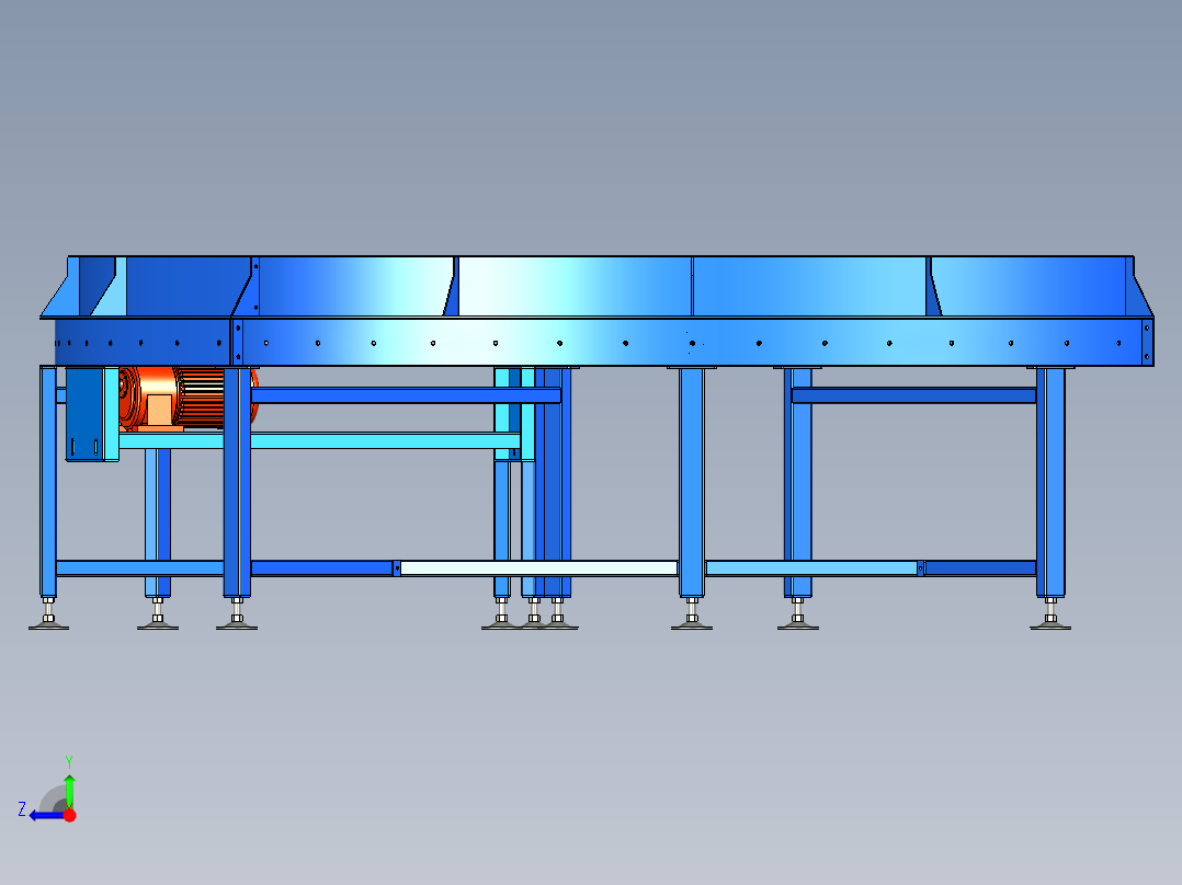 180度滚筒输送右视图