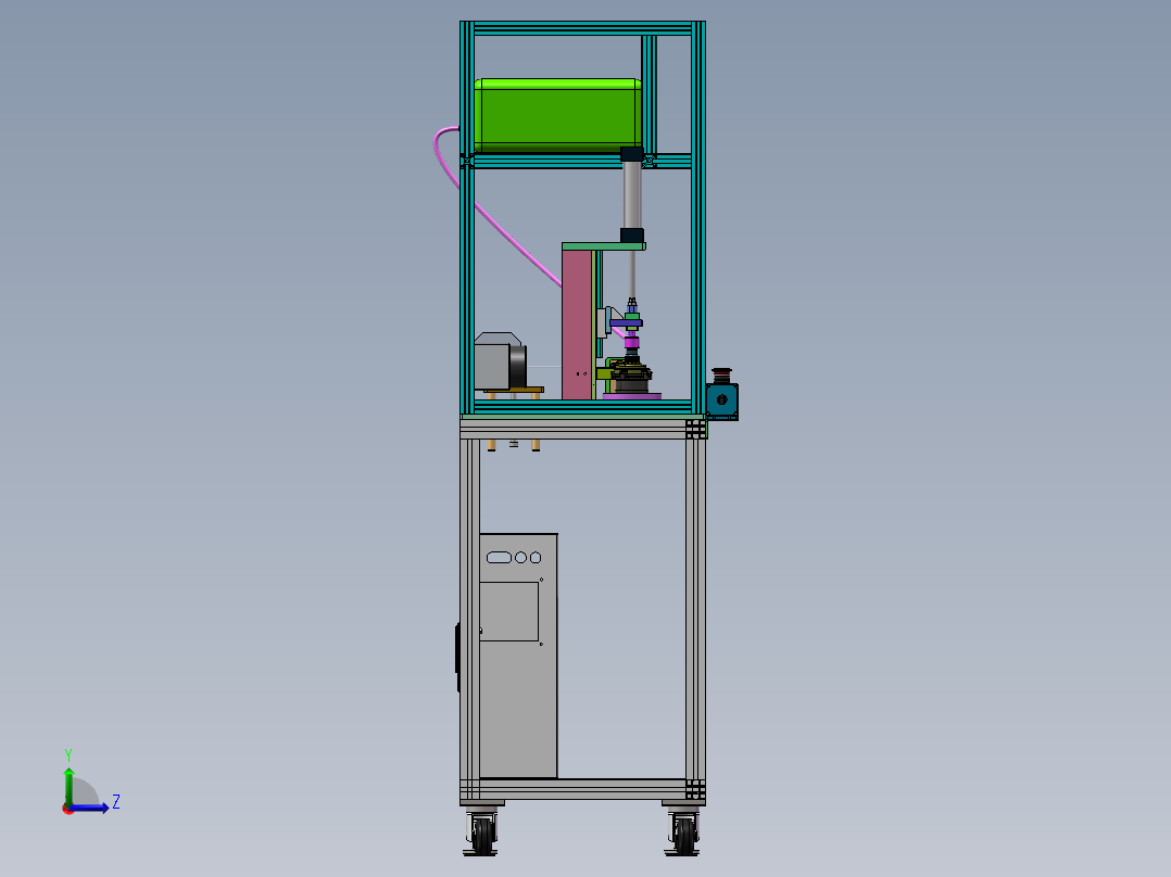 新能源汽车水泵气密性检测设备左视图