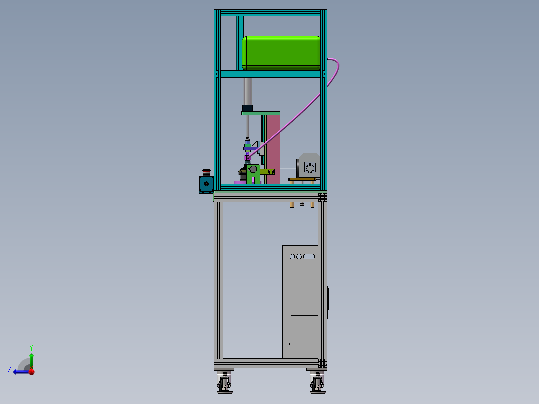 新能源汽车水泵气密性检测设备右视图