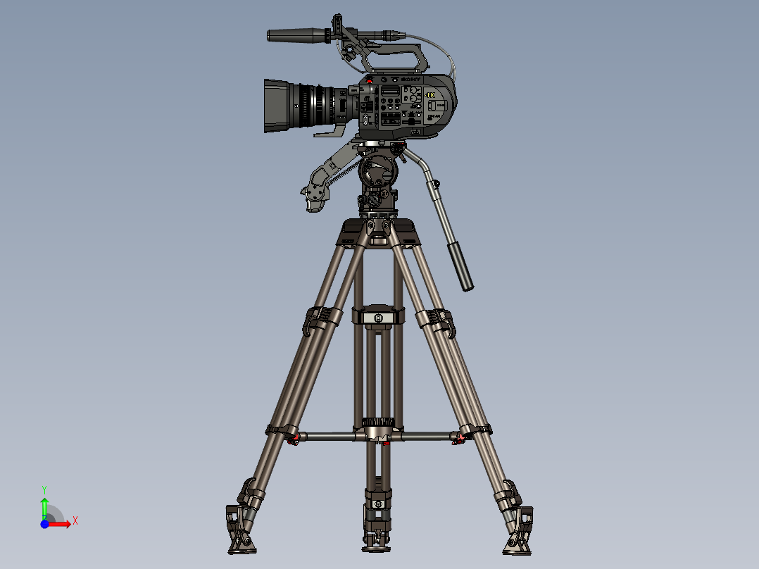 摄像机与支架前视图