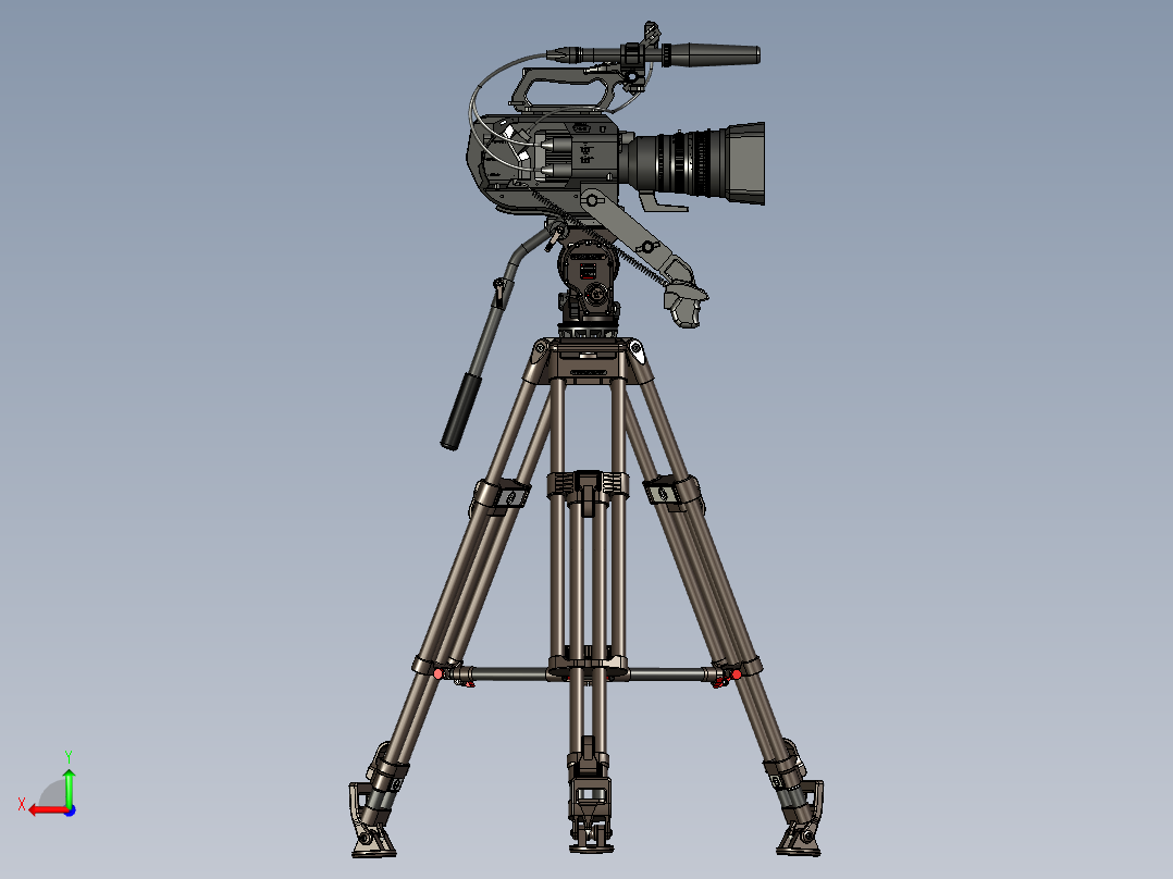 摄像机与支架后视图