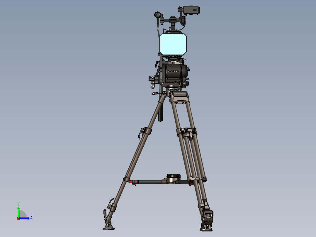 摄像机与支架左视图