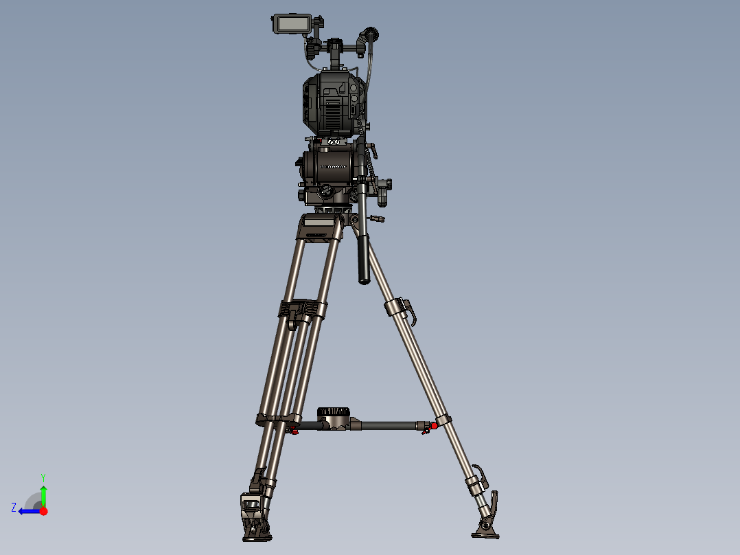 摄像机与支架右视图