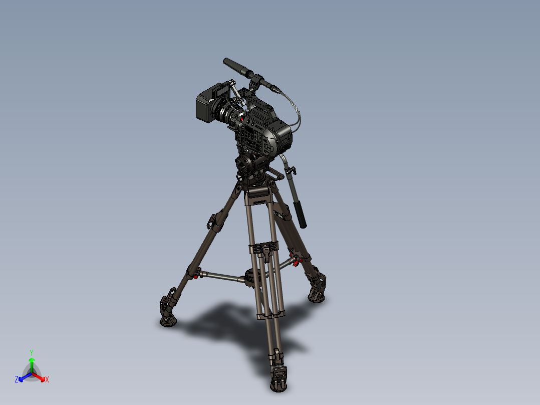 摄像机与支架正等轴测图