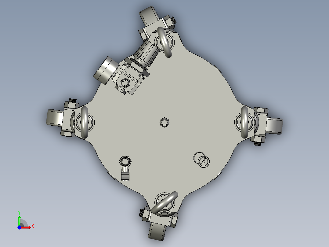 10升脚轮压力桶组合体前视图