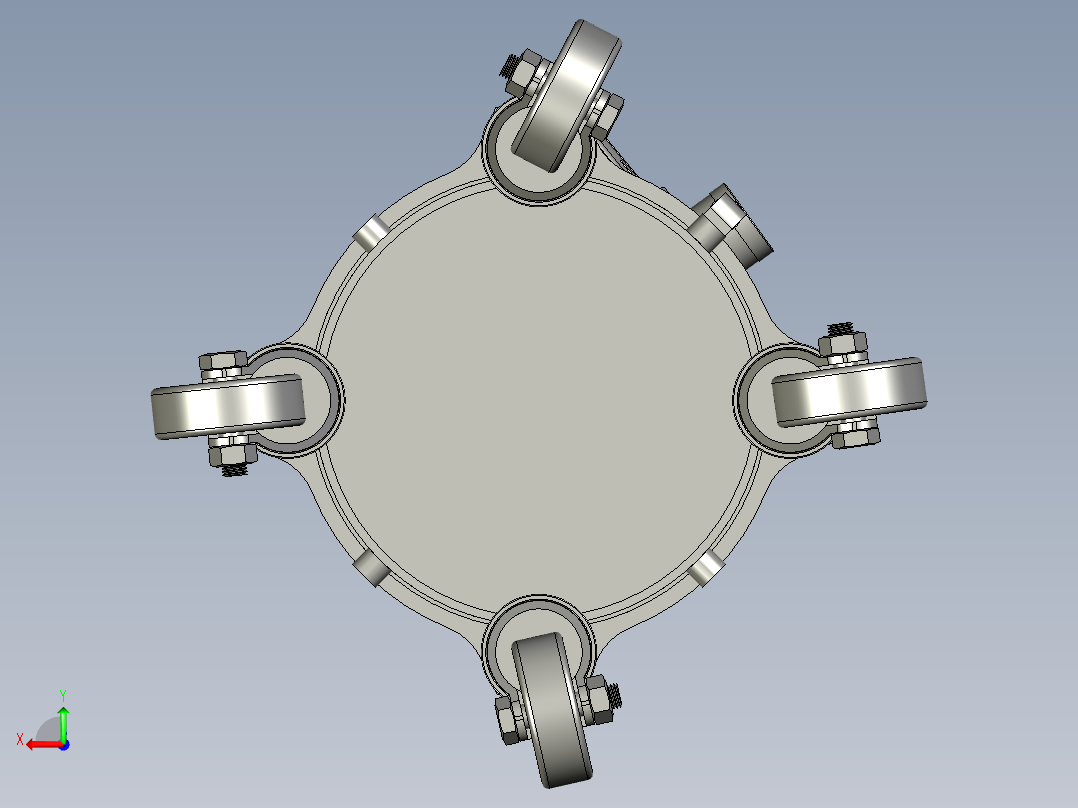 10升脚轮压力桶组合体后视图