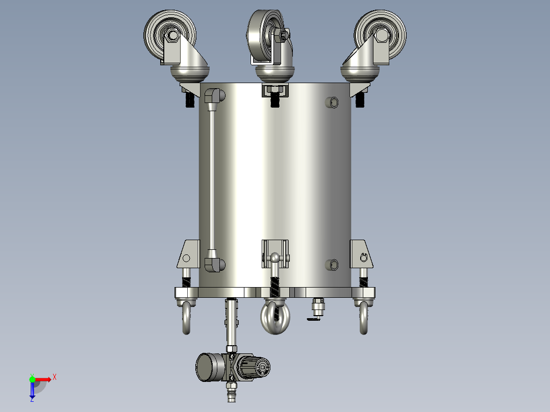 10升脚轮压力桶组合体俯视图