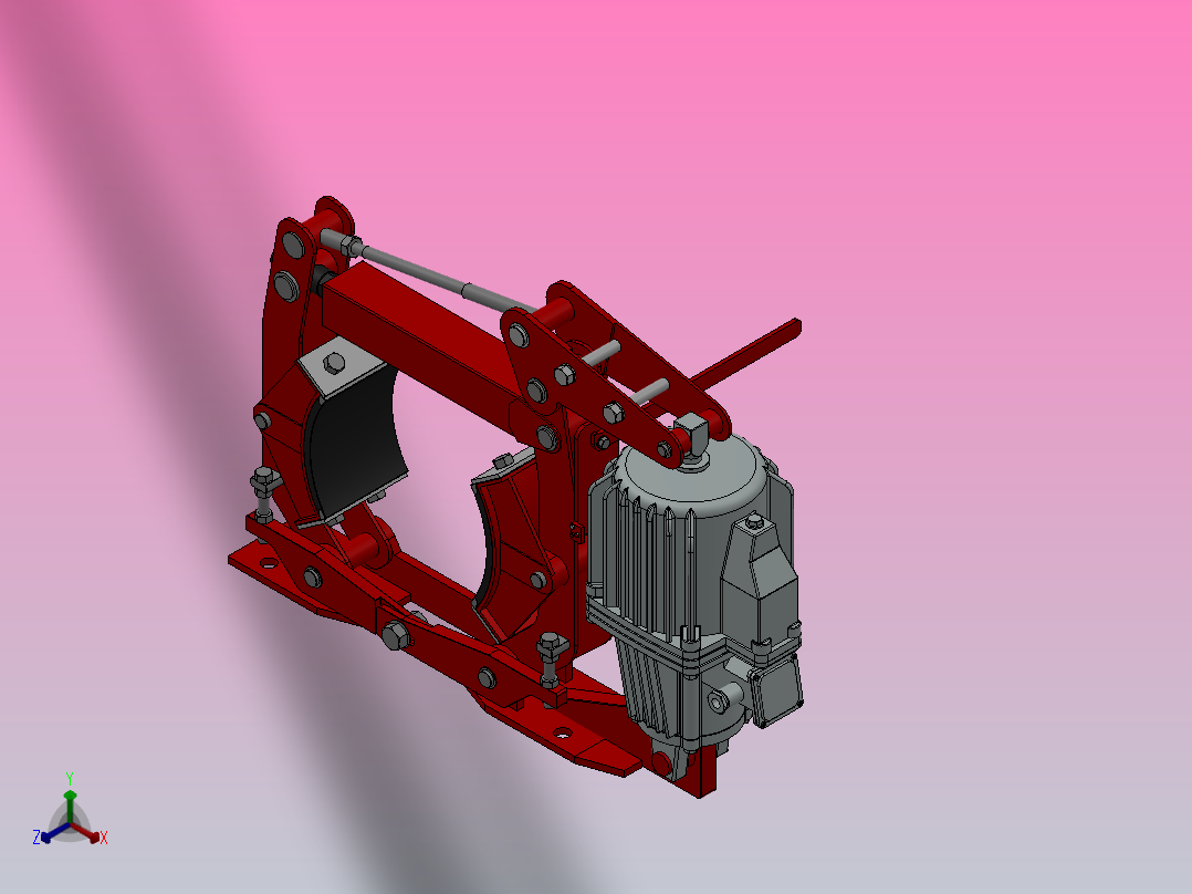 YWZ2系列电力液压鼓式制动器YWZ2-300／50-ⅠA-RL.HL正等轴测图