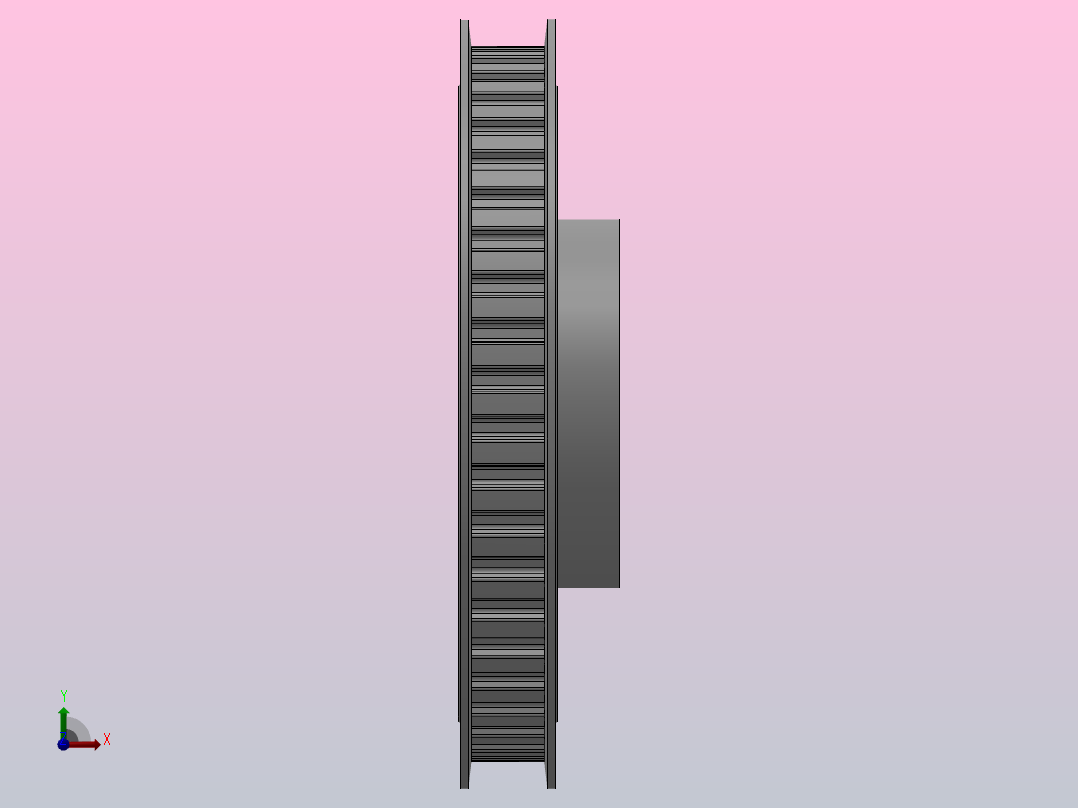 小凸缘型梯形齿同步带轮L型_SLDC-46-050-dc16-A前视图
