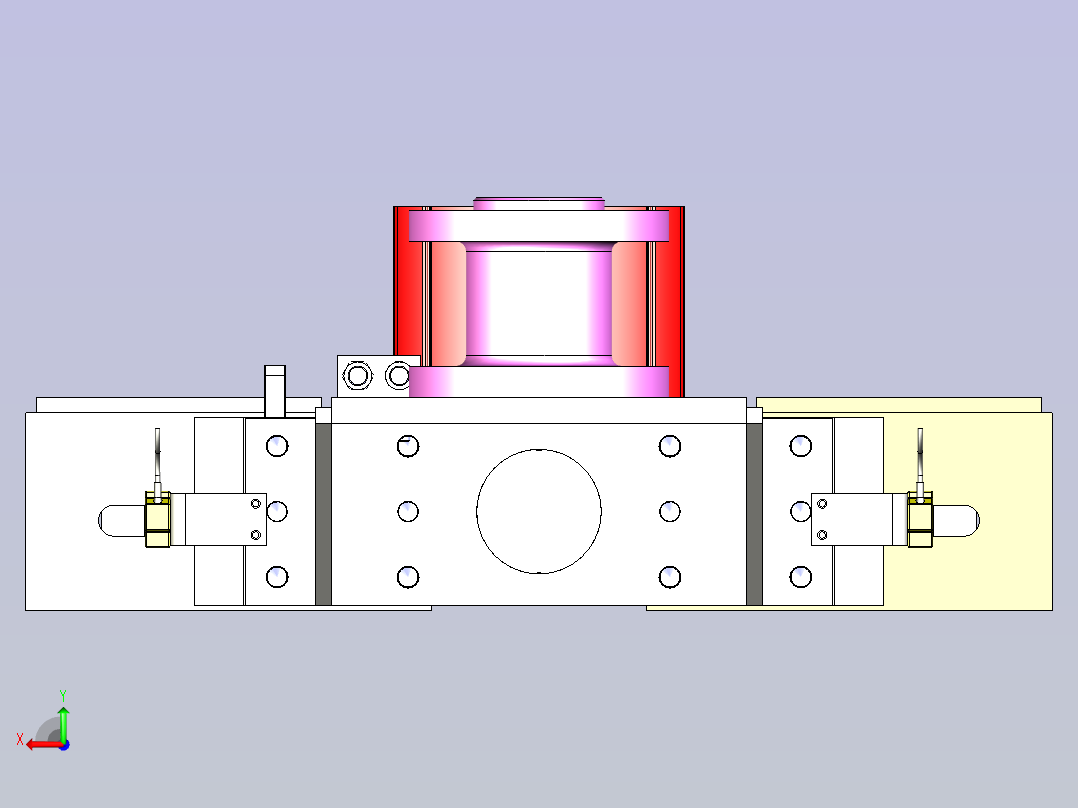 一款电机定子夹持工装3D模型后视图