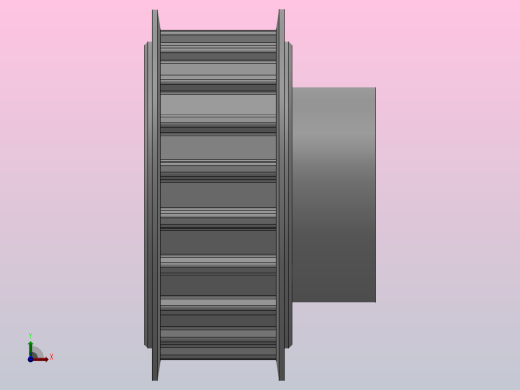 小凸缘型梯形齿同步带轮AT10型[SAT10DB-20-20-da15-ds20-S6-B]前视缩略图