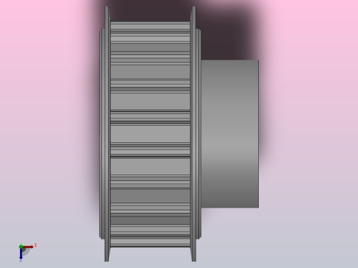 小凸缘型梯形齿同步带轮AT10型[SAT10DB-20-20-da15-ds20-S6-B]俯视缩略图