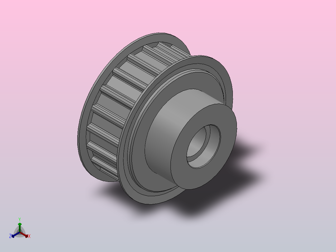 小凸缘型梯形齿同步带轮AT10型[SAT10DB-20-20-da15-ds20-S6-B]正等轴测图