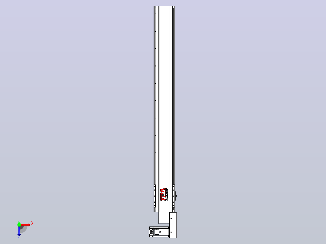 皮带直线轴半封闭可选导轨TPA-HNB-120D-110-L950-MR-Y-P40-N3俯视图
